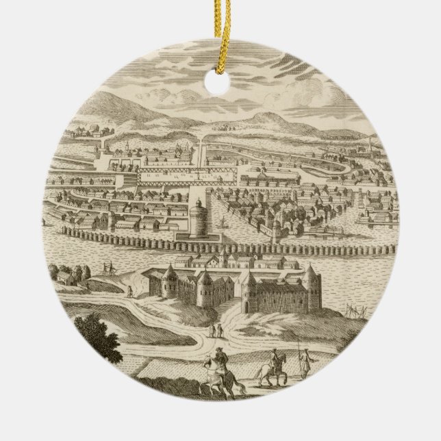 The City of Mexico, 1723 (engraving) Ceramic Ornament (Front)