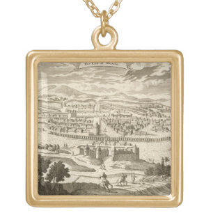 The City of Mexico, 1723 (engraving) Gold Plated Necklace