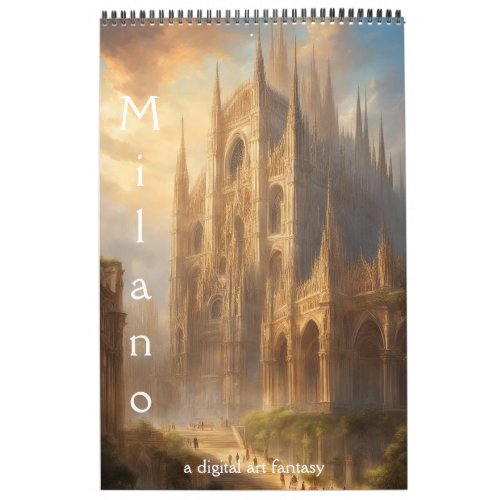 The city of Milan fantasy in digital art Calendar