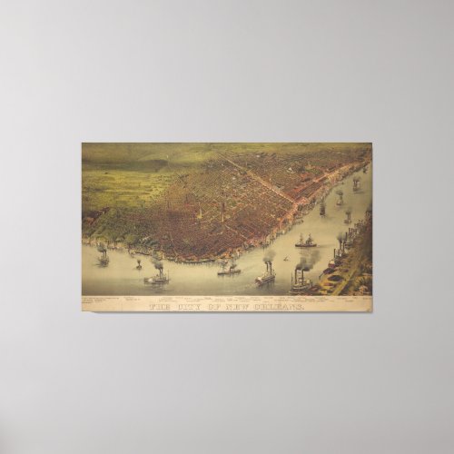 The City of New Orleans Louisiana from 1885 Canvas Print