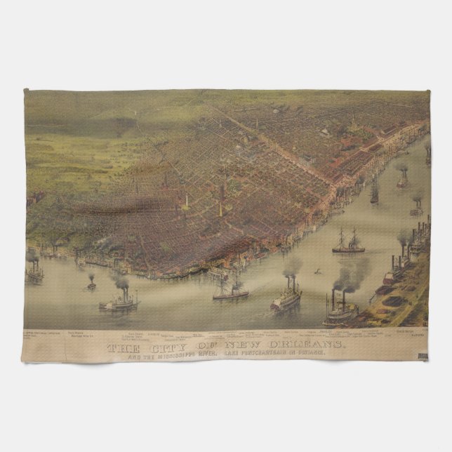 The City of New Orleans Louisiana from 1885 Towel (Horizontal)
