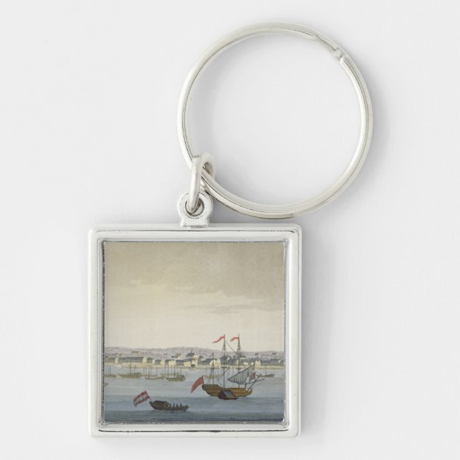 The City of Paramaribo (colour engraving) Keychain (Front)