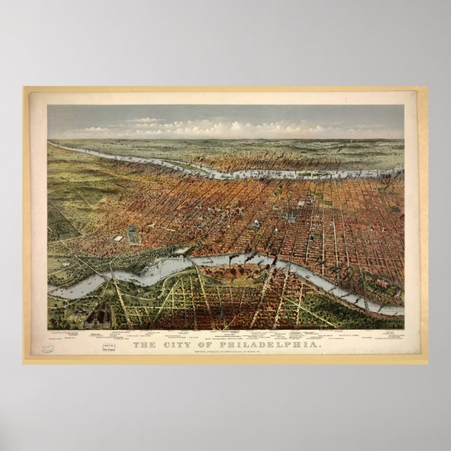 The City of Philadelphia by Currier & Ives (1875) Poster (Front)