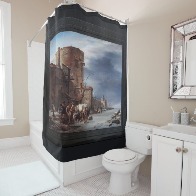 The City Wall of Haarlem in the Winter Shower Curtain (In Situ)