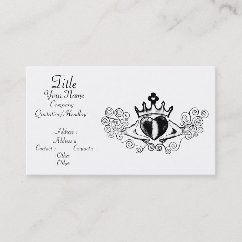 The Claddagh Black Business Card