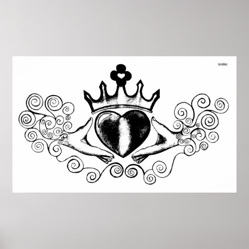 The Claddagh Black Poster