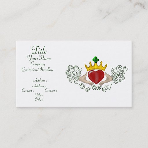 Customizable The Claddagh (Full Colour) Business Card