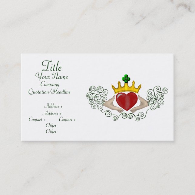 The Claddagh (Full Colour) Business Card (Front)