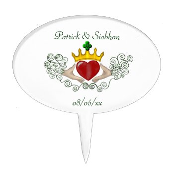 The Claddagh (full Colour) Cake Topper by Lace9lives at Zazzle