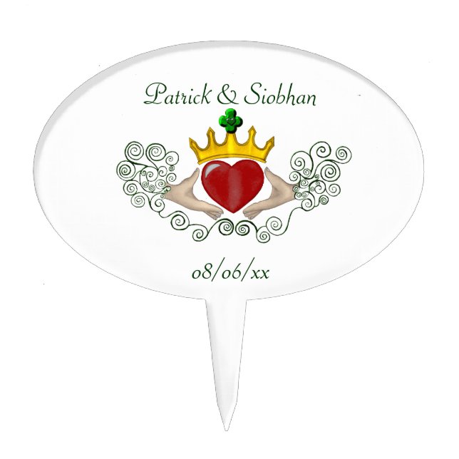 The Claddagh (Full Colour) Cake Topper (Front)