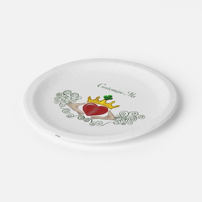 The Claddagh (Full Colour) Paper Plates (Angled)