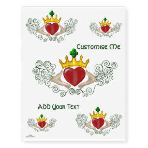 The Claddagh (Full Colour) Temporary Tattoos