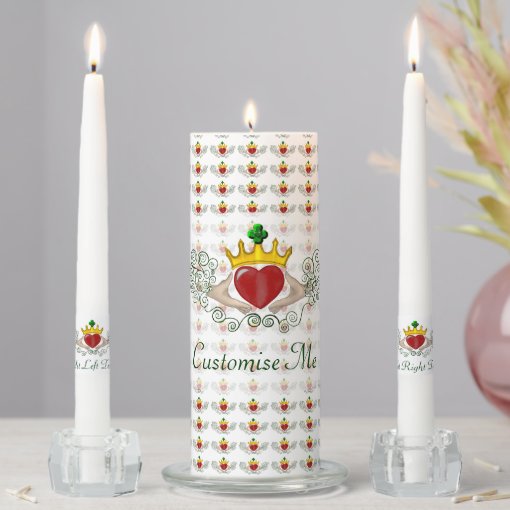 The Claddagh (Full Colour) Unity Candle Set Zazzle