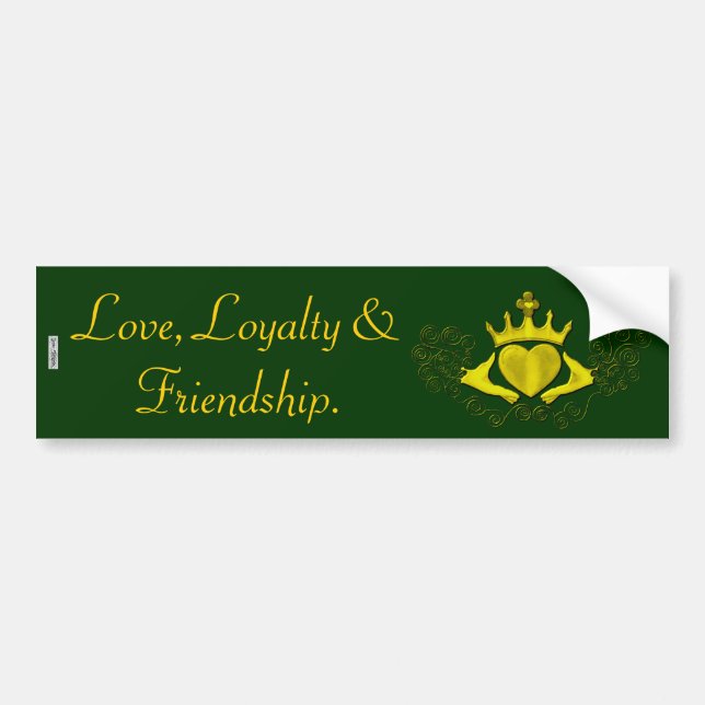 The Claddagh (Gold) Bumper Sticker (Front)