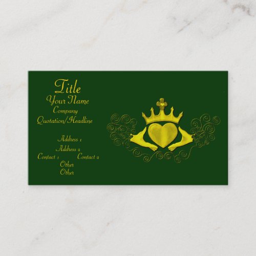 The Claddagh (Gold) Business Card Templates