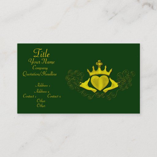 Customizable The Claddagh (Gold) Business Card Templates