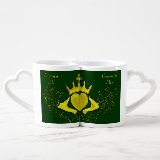 The Claddagh (Gold) Coffee Mug Set (Back Nesting)