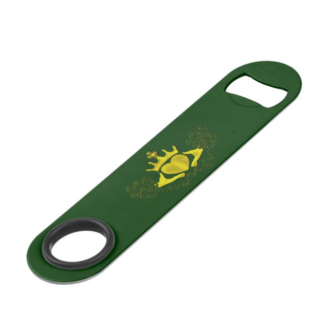 The Claddagh (Gold) Speed Bottle Opener (Front Angled)