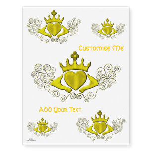 The Claddagh (Gold) Temporary Tattoos