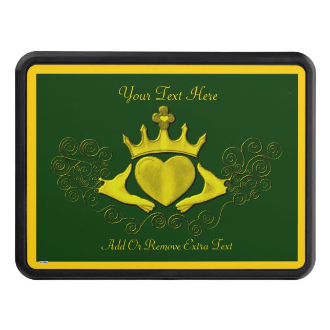 The Claddagh (Gold) Trailer Hitch Cover (Front)