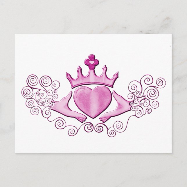 The Claddagh (Pink) Postcard (Front)