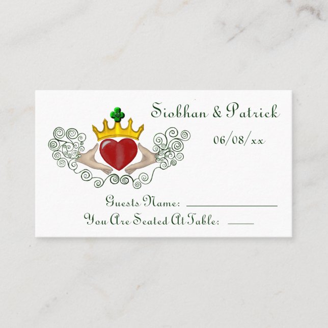 The Claddagh Placement Cards (Full Color) Wedding (Front)