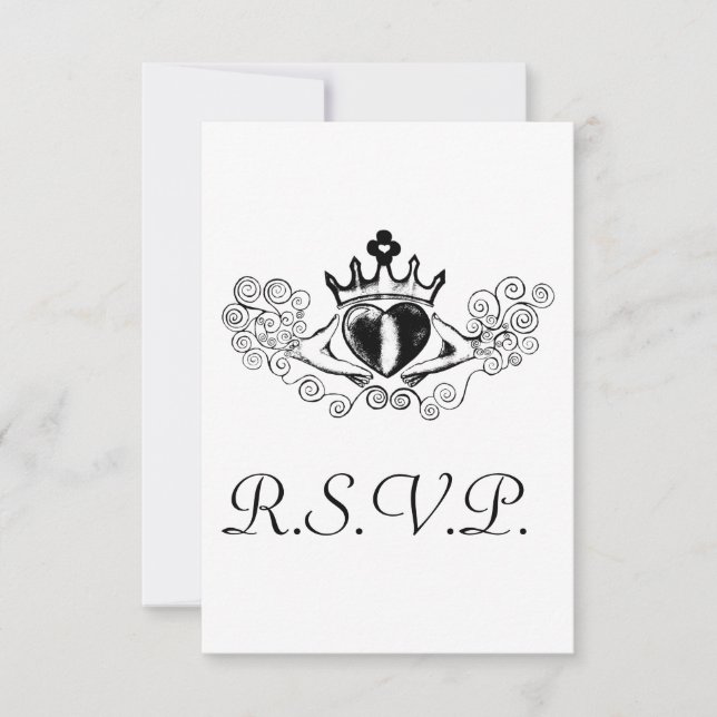 The Claddagh R.S.V.P card (Black) (Front)