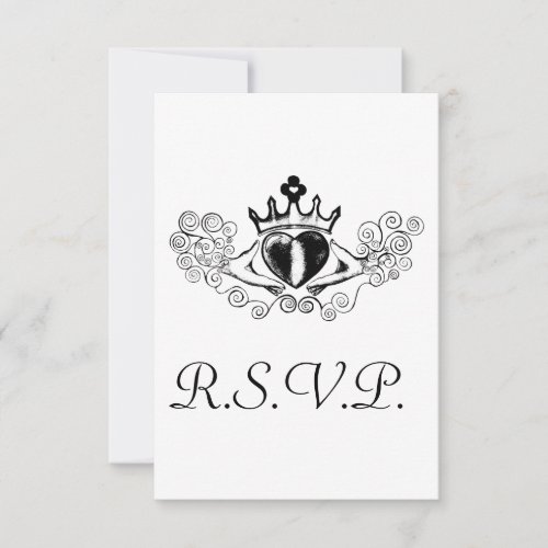 The Claddagh R.S.V.P card (Black) Invitation