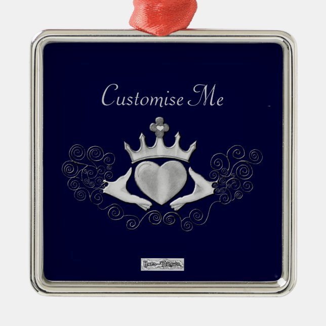 The Claddagh (Silver) Metal Ornament (Front)