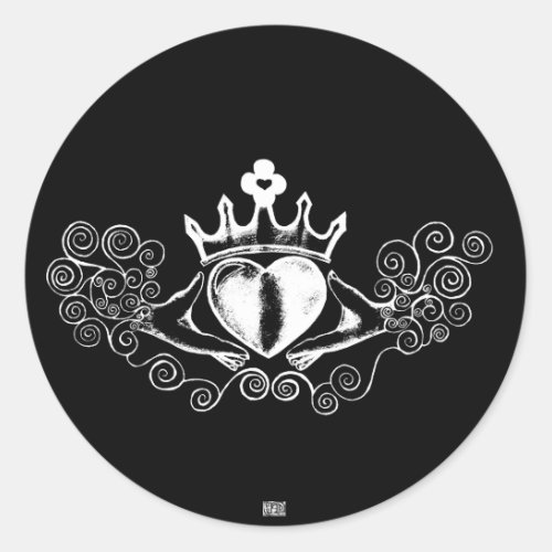 The Claddagh White Classic Round Sticker