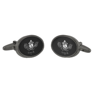 The Claddagh (White) Gunmetal Finish Cufflinks