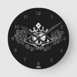 The Claddagh (white) Round Clock at Zazzle