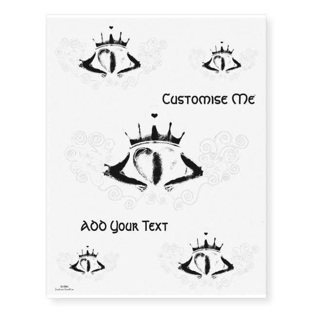 The Claddagh (White) Temporary Tattoos (Front)