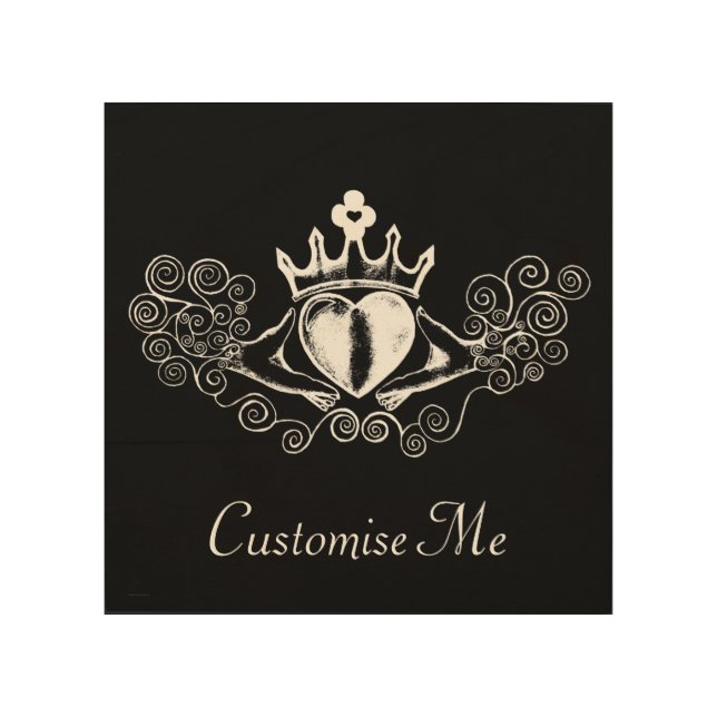 The Claddagh (White) Wood Wall Decor (Front)