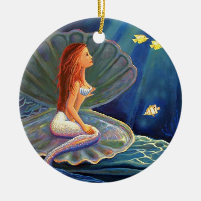 The Clamshell Mermaid Art Ornament (Front)