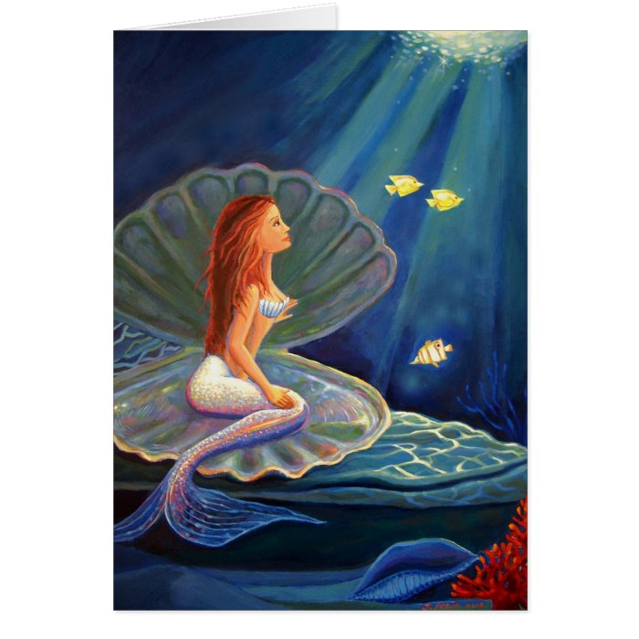 The Clamshell Mermaid   Greeting Card