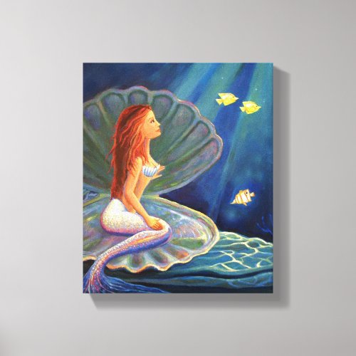 The Clamshell Mermaid _ Wrapped Canvas Print