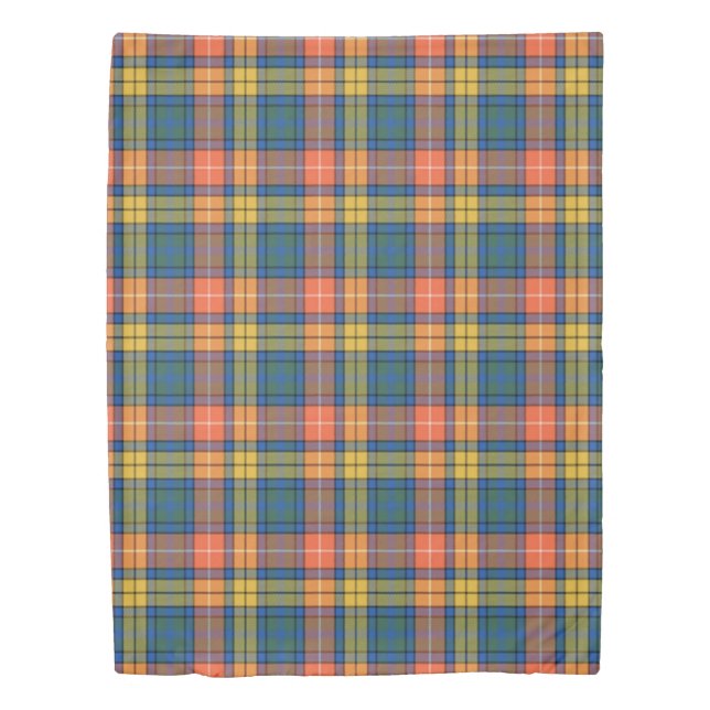 The Clan Buchanan Ancient Tartan Plaid Duvet Cover (Front)
