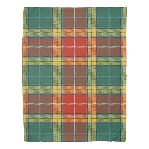 The Clan Buchanan Old Set Weathered Tartan Plaid Duvet Cover