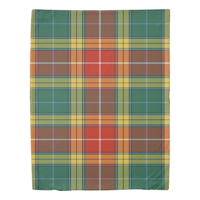 The Clan Buchanan Old Set Weathered Tartan Plaid Duvet Cover (Front)