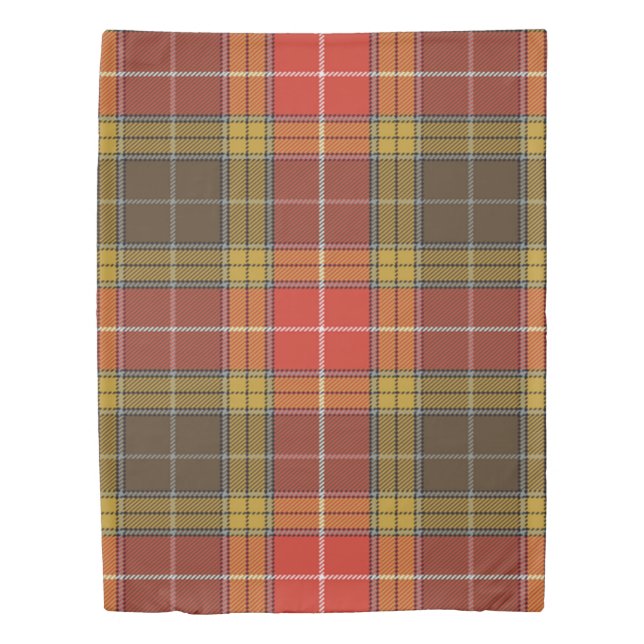 The Clan Buchanan Old Set Weathered Tartan Plaid Duvet Cover (Front)
