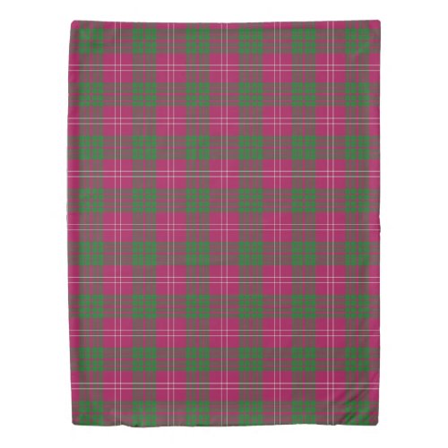 The Clan Crawford Modern Tartan Plaid Duvet Cover