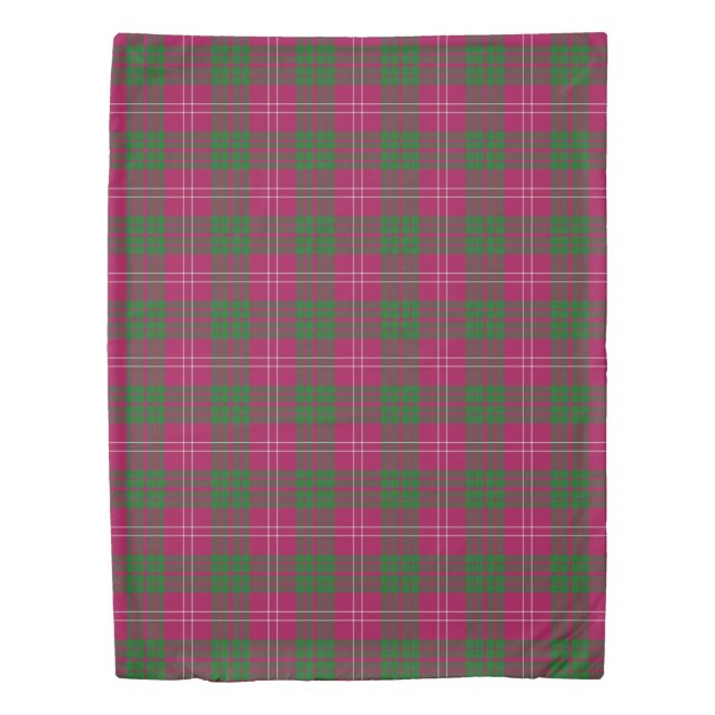 The Clan Crawford Modern Tartan Plaid Duvet Cover (Front)