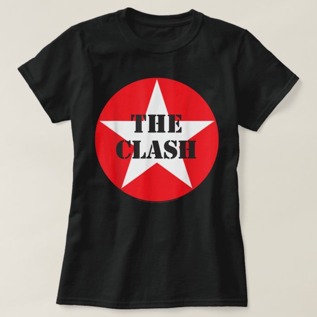 The Clash – Circle Star Olive  T-Shirt (Design Front)