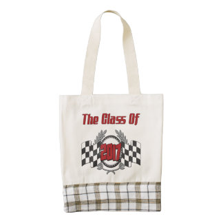 The Class of 2017 Graduation Checkered Flag Zazzle HEART Tote Bag