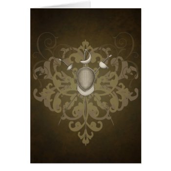 The Classic Fencer Brown Art Card by TheInspiredEdge at Zazzle