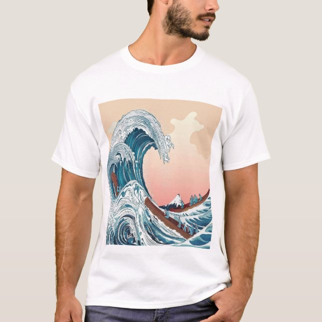 The classic Japanese great Wave off kanagawa T-Shirt (Front)
