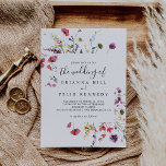 The Classic Wild Colorful Floral Wedding Of Invitation<br><div class="desc">This classic wild colorful floral wedding of invitation is perfect for a tropical wedding. The design features pink,  purple,  yellow,  burgundy,  navy and blue hand-drawn wild flowers,  arranged in beautiful shapes.</div>