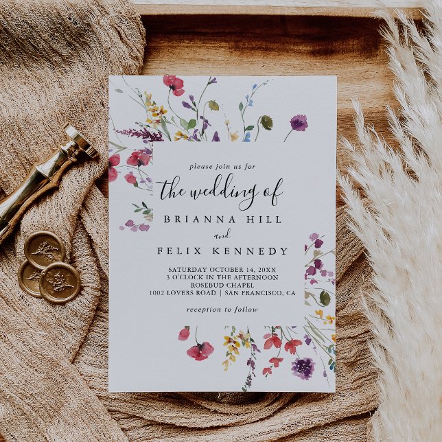 The Classic Wild Colorful Floral Wedding Of Invitation (Creator Uploaded)