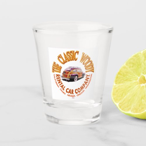 The Classic Woody Rental Car Co Logo Ver 30  Shot Glass